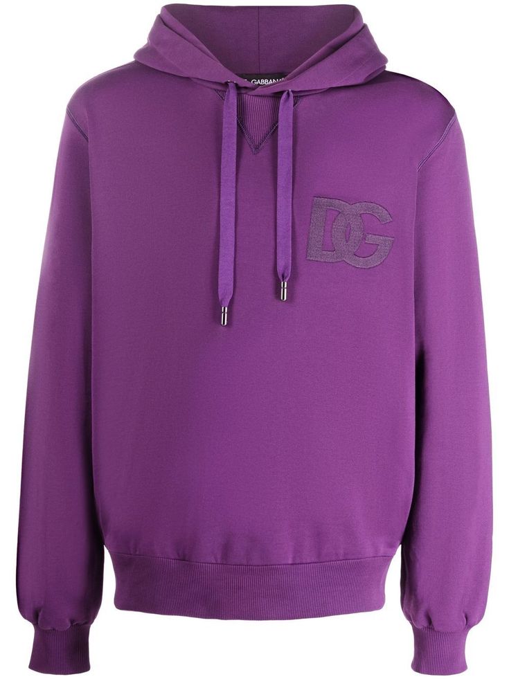 Dolce & Gabbana DG logo hoodie in purple, front with chest logo