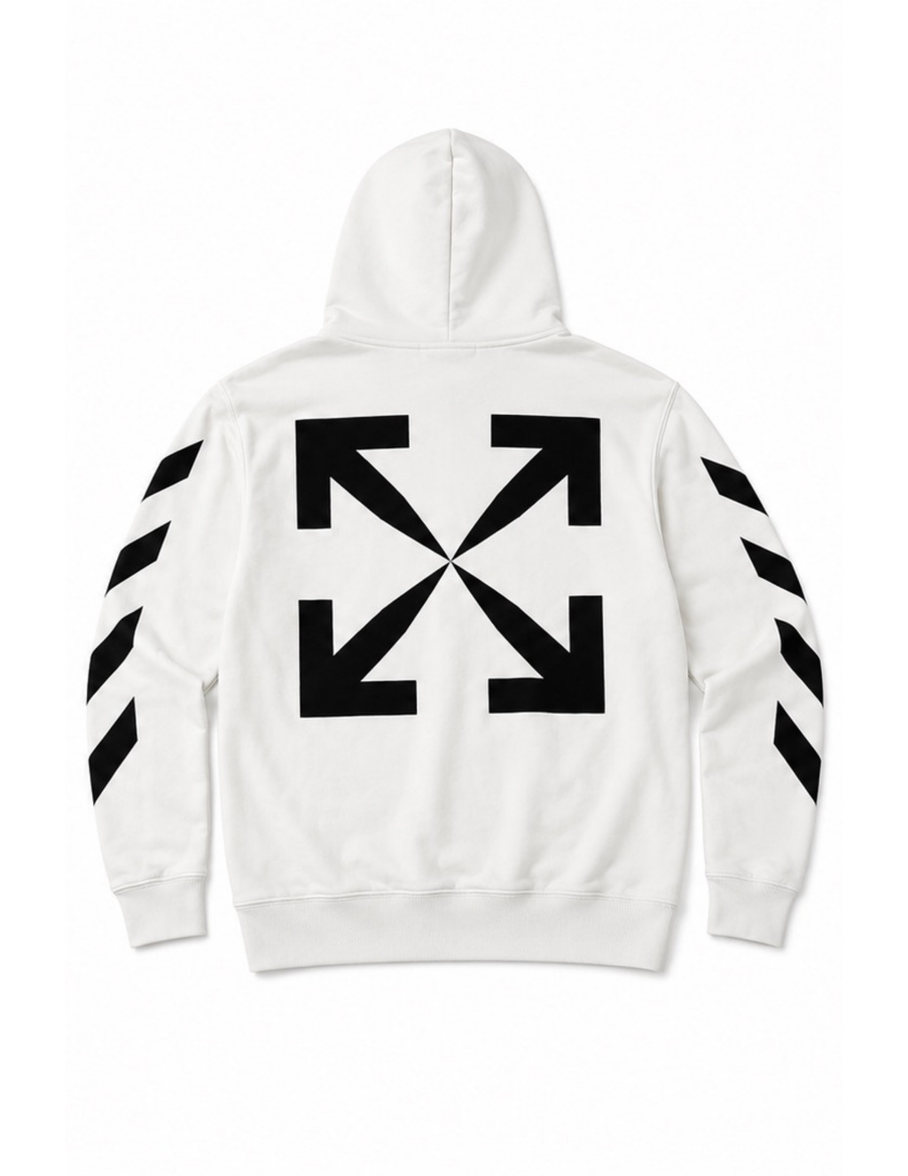 Off-White diagonal arrows hoodie in white, back with arrows logo