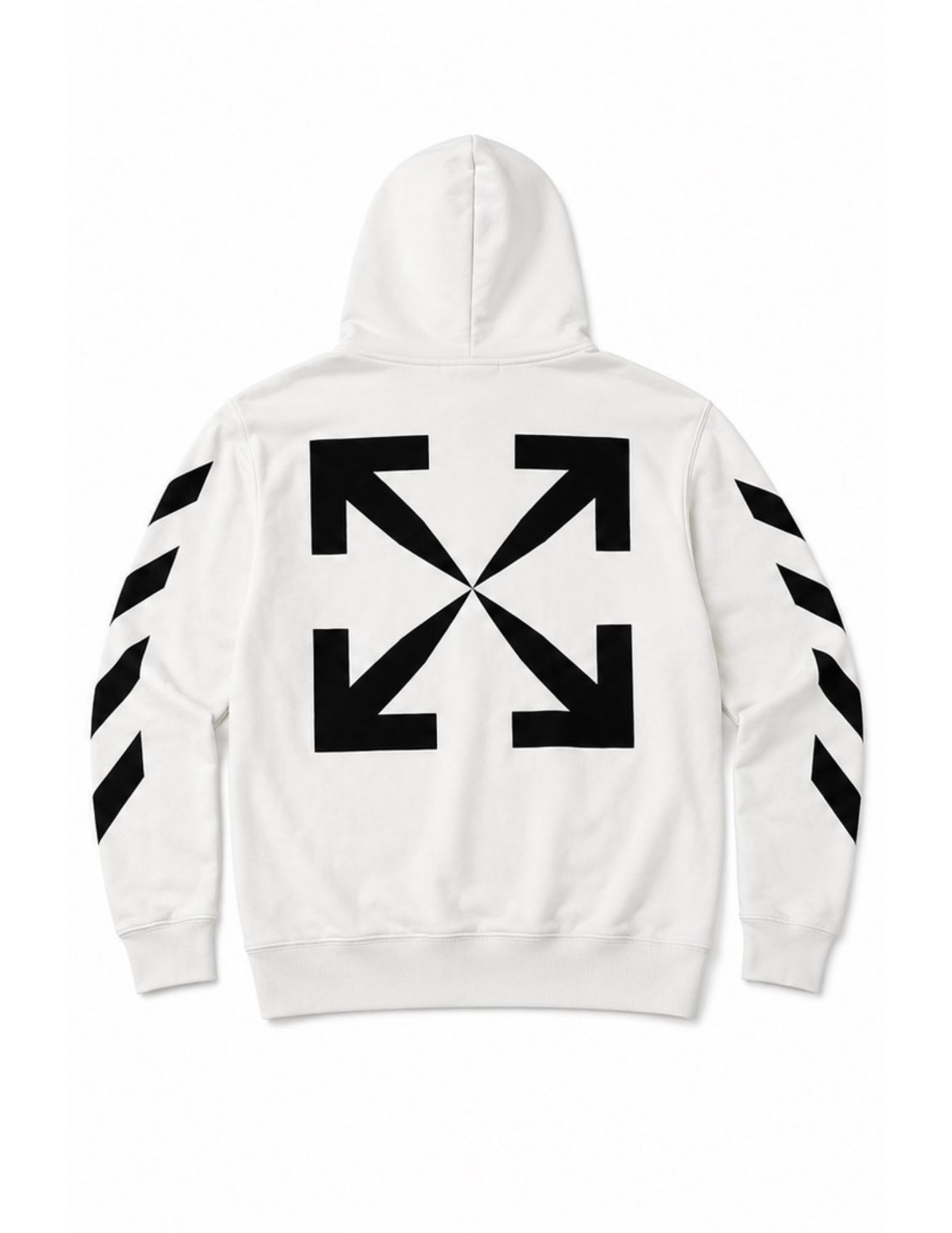 Off-White diagonal arrows hoodie in white, back with arrows logo